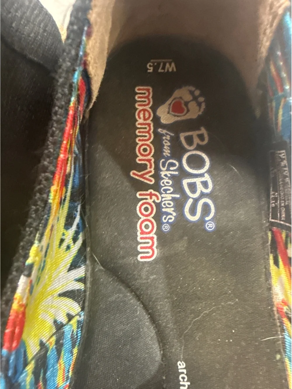 BOBS 7.5 Skechers Women's Black Espadrille Memory Foam Slip-On Shoes, Size 7.5